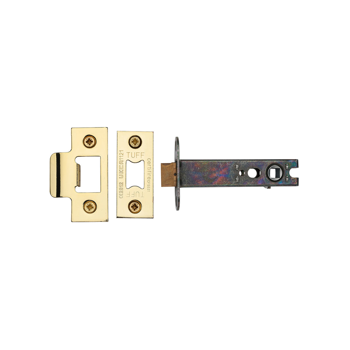 High quality image of the CE Heavy Duty Tubular Latch 4" Pol.Brass Finsh | Sku. lal0138-pb | Discounted prices available from Trade Door Handles