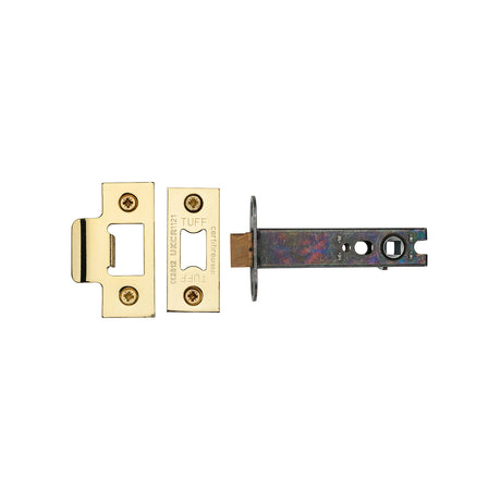 High quality image of the CE Heavy Duty Tubular Latch 4" Pol.Brass Finsh | Sku. lal0138-pb | Discounted prices available from Trade Door Handles