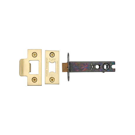 High quality image of the CE Heavy Duty Tubular Latch 4" Satin Brass Finish | Sku. lal0138-sb | Discounted prices available from Trade Door Handles