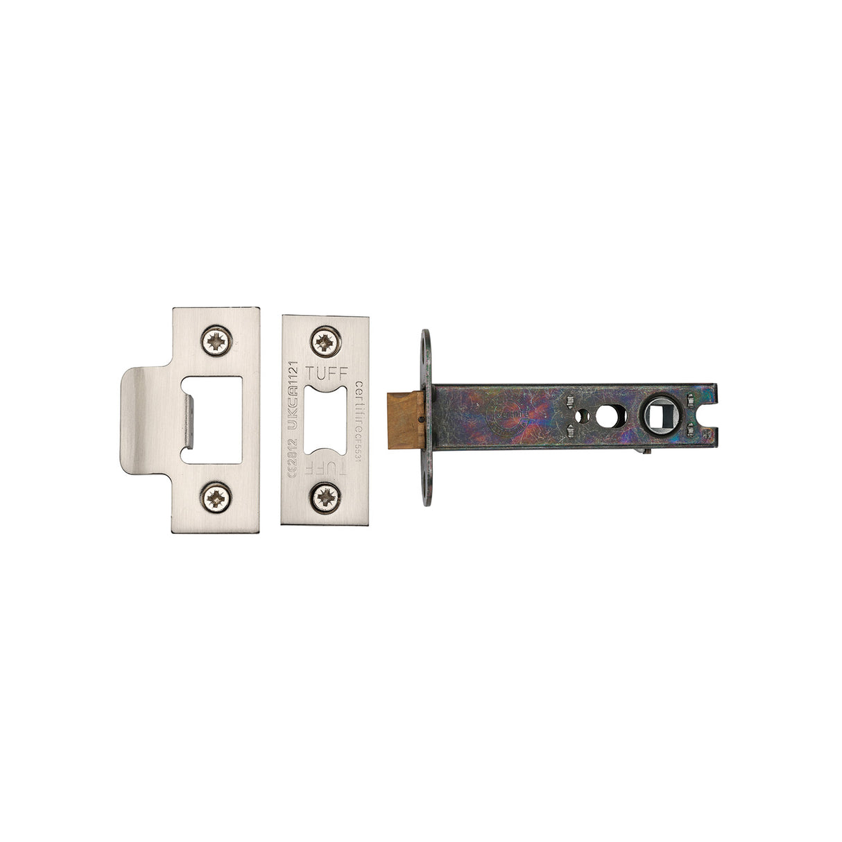 High quality image of the CE Heavy Duty Tubular Latch 4" Nickel Finish/Satin Chrome | Sku. lal0138-sn-sc | Discounted prices available from Trade Door Handles