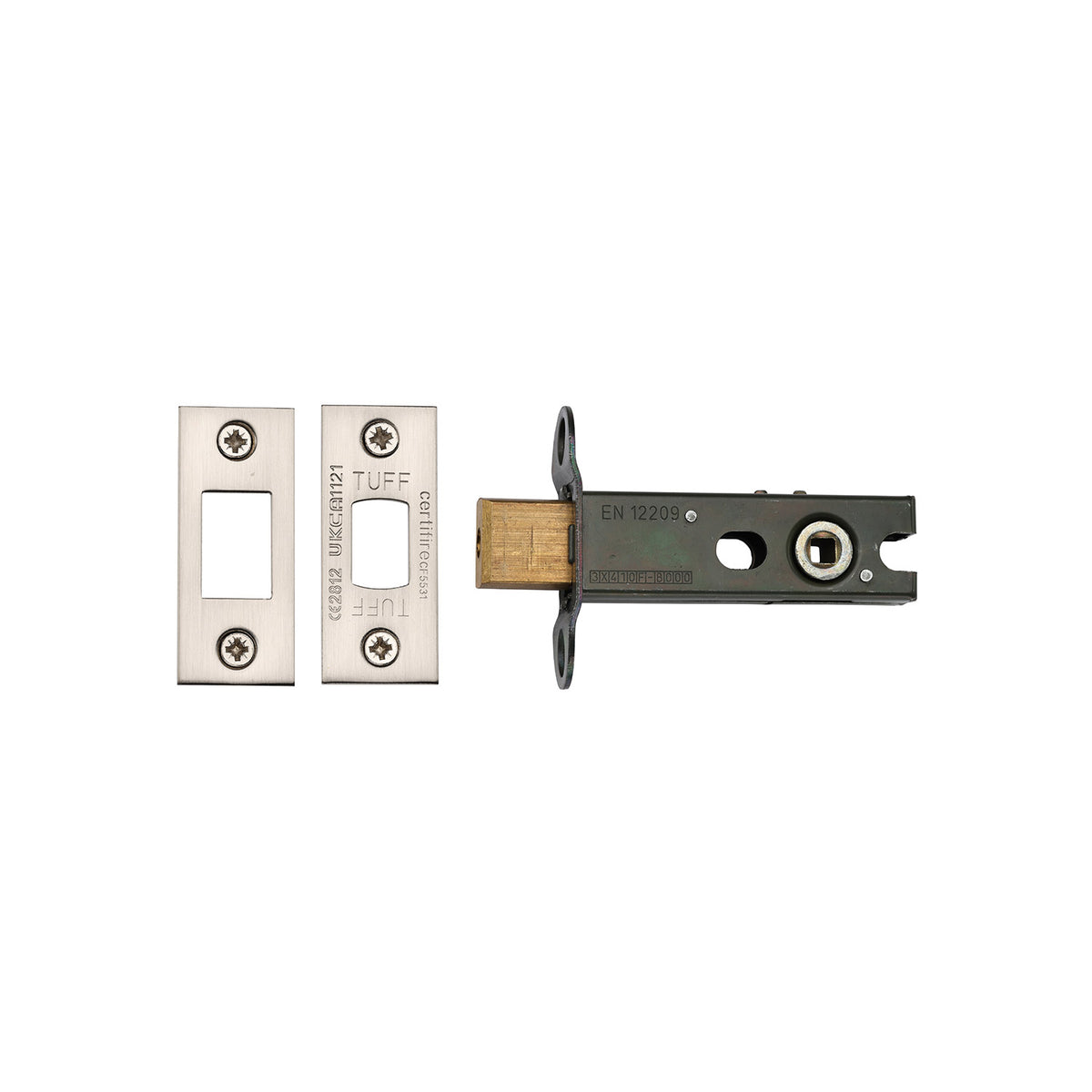 High quality image of the CE Tubular Deadbolt 3" Nickel Finish/Satin Chrome | Sku. lal0276-sn-sc | Discounted prices available from Trade Door Handles