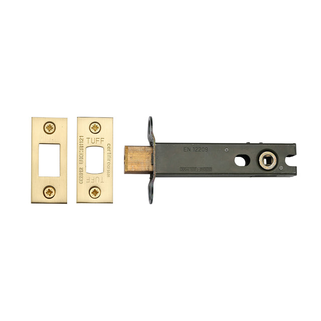 High quality image of the CE Tubular Deadbolt 4" Satin Brass Finish | Sku. lal0277-sb | Discounted prices available from Trade Door Handles