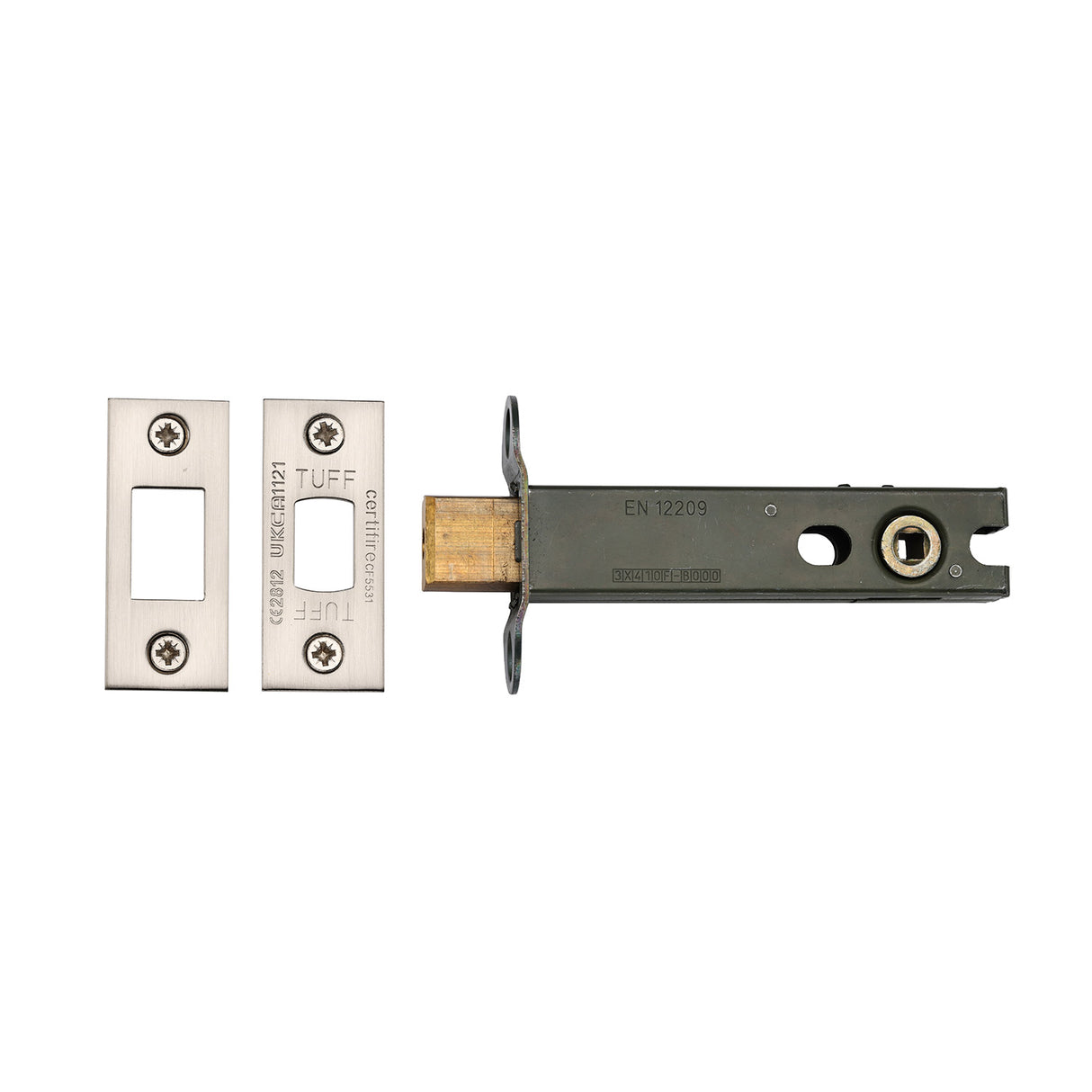High quality image of the CE Tubular Deadbolt 4 Satin Nickel/Chrome Finish
 | Sku. lal0277-sn-sc | Discounted prices available from Trade Door Handles