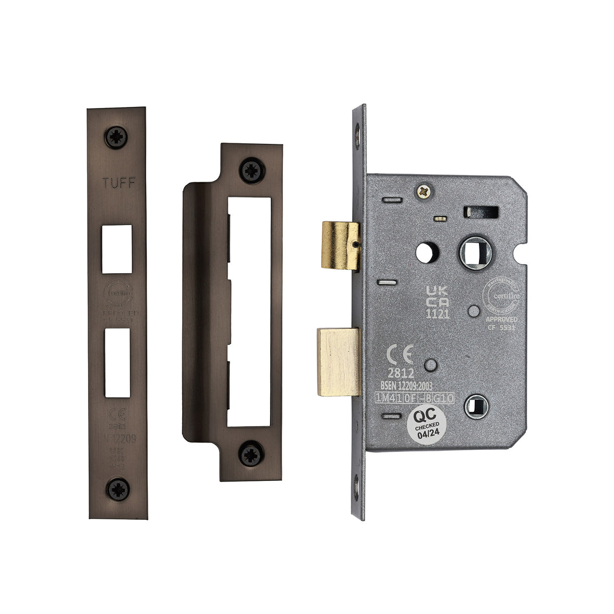 High quality image of the CE 3 Lever Bathroom Lock 2 1/2" Matt Bronze Finish | Sku. lal1422-mb | Discounted prices available from Trade Door Handles