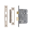 High quality image of the CE 3 Lever Bathroom Lock 2 1/2" Satin Nickel/ Chrome Finish | Sku. lal1422-sn-sc | Discounted prices available from Trade Door Handles