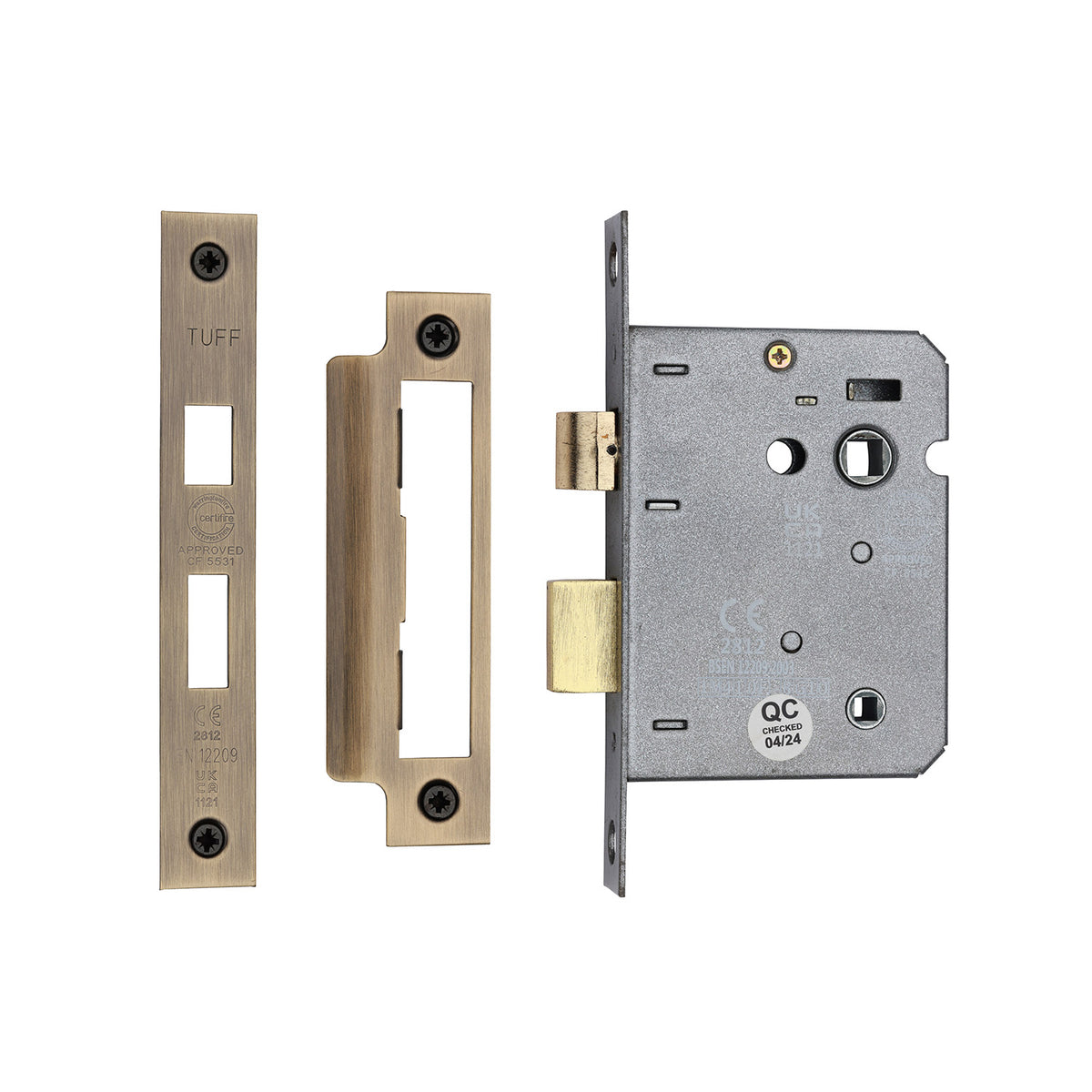 High quality image of the CE 3 Lever Bathroom Lock 3" Antique Brass Finish | Sku. lal1423-at | Discounted prices available from Trade Door Handles