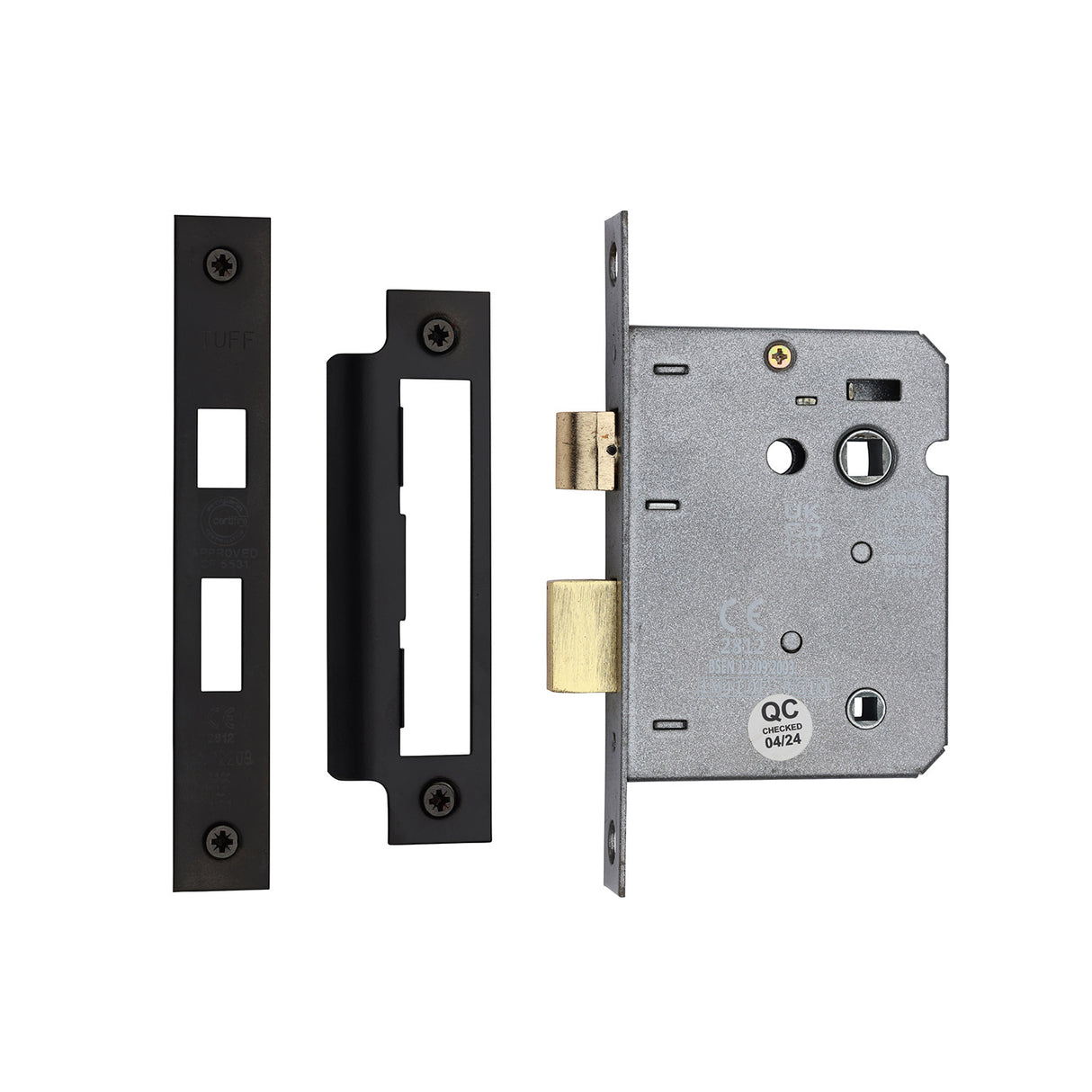 High quality image of the CE 3 Lever Bathroom Lock 3" Matt Black Finish | Sku. lal1423-blk | Discounted prices available from Trade Door Handles