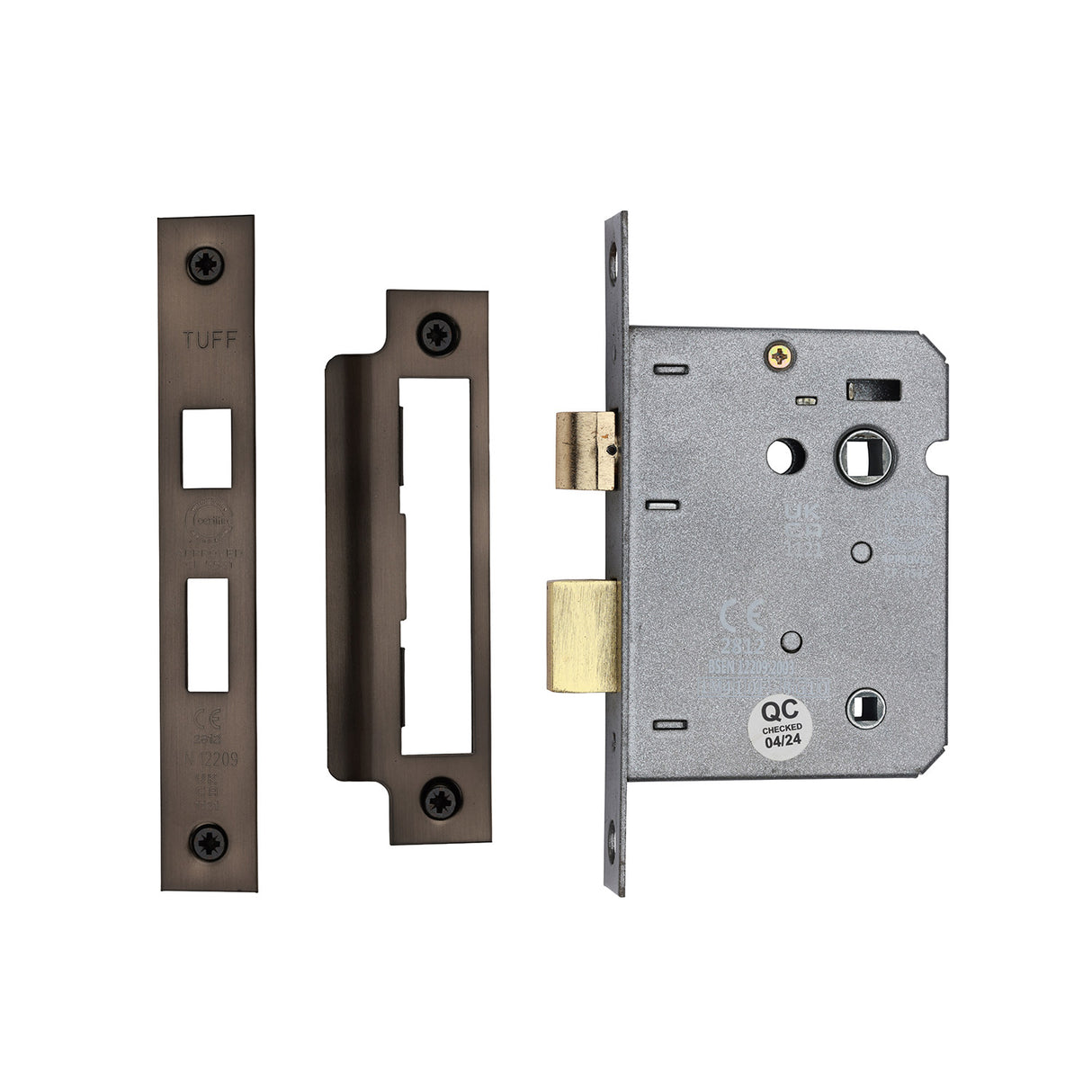 High quality image of the CE 3 Lever Bathroom Lock 3" Matt Bronze Finish | Sku. lal1423-mb | Discounted prices available from Trade Door Handles
