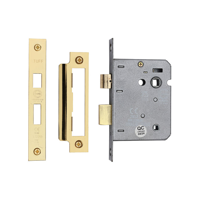 High quality image of the CE 3 Lever Bathroom Lock 3" Polished Brass Finish | Sku. lal1423-pb | Discounted prices available from Trade Door Handles