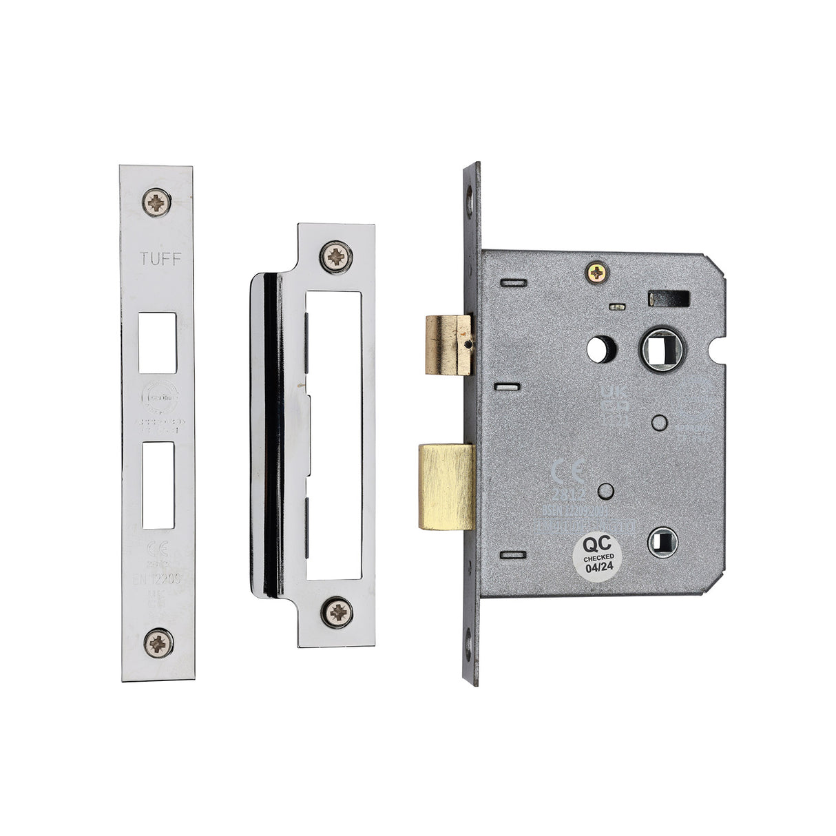 High quality image of the CE 3 Lever Bathroom Lock 3" Polished Chrome/Nickel Finish | Sku. lal1423-pc-pn | Discounted prices available from Trade Door Handles