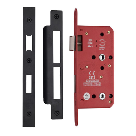 High quality image of the CE Bathroom Lock (78mm Centre) Matt Black Finish | Sku. lal1625-blk | Discounted prices available from Trade Door Handles