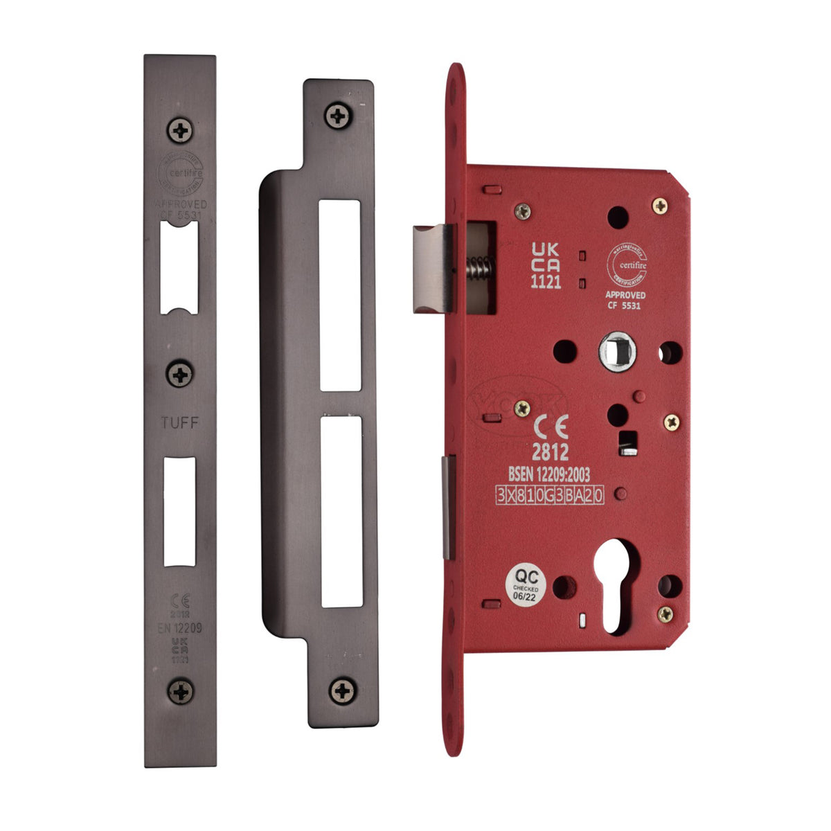 High quality image of the CE EuroProfile Lock Single Through (72mm Centre) Matt Bronze Finish | Sku. lal1631-mb | Discounted prices available from Trade Door Handles