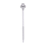 This is an image of Timco - Metal Construction Composite Panel Screws - Hex - EPDM Washer - Self-Drilling - Exterior - Silver Organic 5.5/6.3 x 115mm - (100 PCS Box) LH115W16B