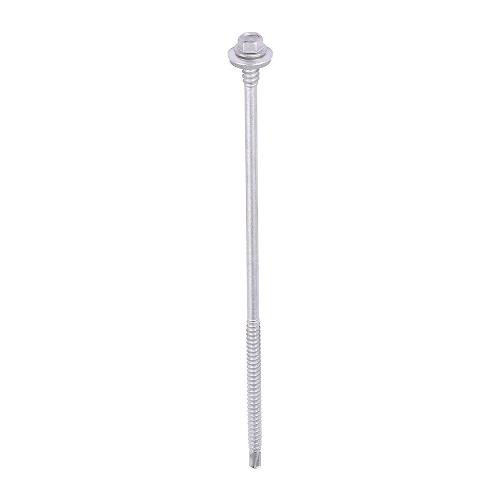 This is an image of Timco - Metal Construction Composite Panel Screws - Hex - EPDM Washer - Self-Drilling - Exterior - Silver Organic 5.5/6.3 x 180mm - (50 PCS Box) LH180W16B