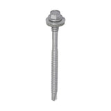 This is an image of Timco - Metal Construction Composite Panel Screws - Hex - EPDM Washer - Self-Drilling - Exterior - Silver Organic 5.5/6.3 x 82mm - (100 PCS Box) LH82W16B