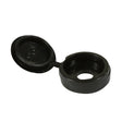 This is an image of Timco - Hinged Screw Caps - Large - Black To fit 5.0 to 6.0 Screw - (50 PCS TIMpac) LHCCBLACKP