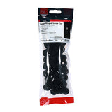 This is an image of Timco - Hinged Screw Caps - Large - Black To fit 5.0 to 6.0 Screw - (50 PCS TIMpac) LHCCBLACKP