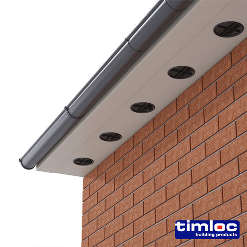 This is an image of Timco - Timloc Push-in Soffit Vent - White - 1140 70mm (10 Pieces Bag) LOC1140