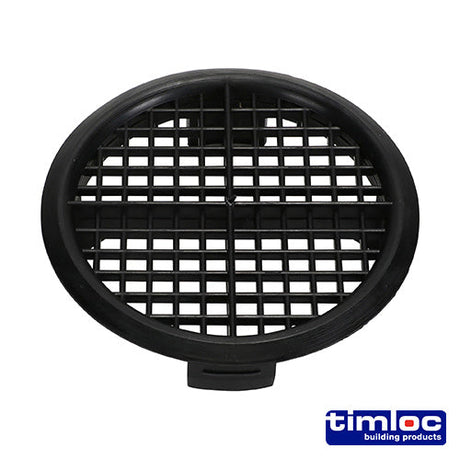 This is an image of Timco - Timloc Push-in Soffit Vent - Black - 1141 70mm (10 Pieces Bag) LOC1141