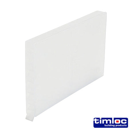 This is an image of Timco - Timloc Cavity Wall Weep Vent - Clear - 1143CL 65 x 10 x 100mm (50 Pieces Box) LOC1143CL
