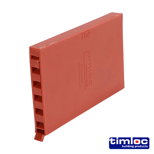 This is an image of Timco - Timloc Cavity Wall Weep Vent - Terracotta - 1143TE 65 x 10 x 100mm (50 Pieces Box) LOC1143TE