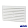 This is an image of Timco - Timloc Internal Plastic Louvre Grille Vent - White - 1211W 260 x 170mm (1 Each Bag) LOC1211W