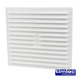 This is an image of Timco - Timloc Internal Plastic Louvre Grille Vent - White - 1212W 260 x 235mm (1 Each Bag) LOC1212W