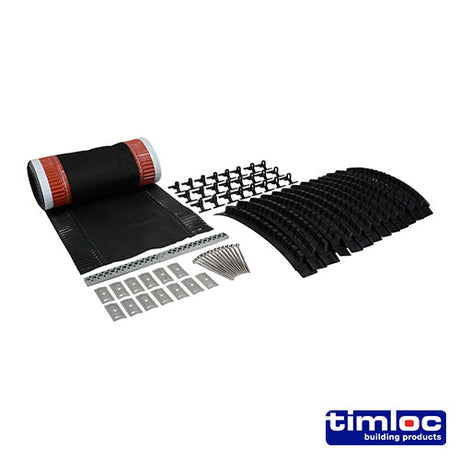 This is an image of Timco - Timloc Roll Out Dry Fix Ridge Kit - Black - 54700 6m (1 Each Box) LOC54700