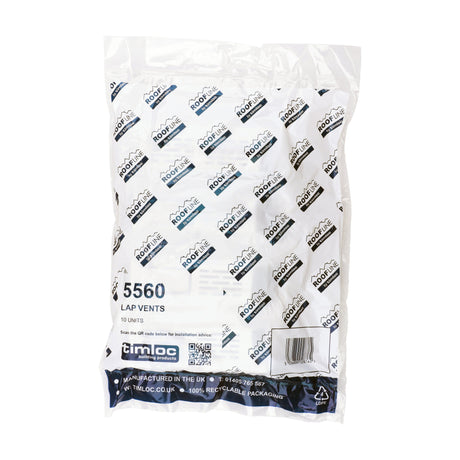 This is an image of Timco - Timloc Lap Vent - White - 5560 280 x 205mm (10 Pieces Bag) LOC5560