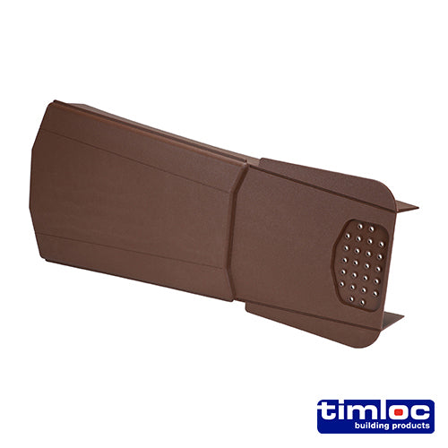 This is an image of Timco - Timloc Ambi-Verge Universal Dry Fix Verge System - Brown - 99142 420 x 140/170mm (20 Pieces Box) LOC99142