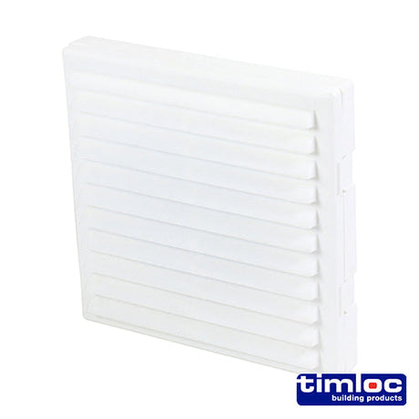 This is an image of Timco - Timloc Aero Core Through Wall Vent Set with Cowl and Baffle - White - ACV7CWH 127 x 350mm (1 Each Bag) LOCACV7CWH