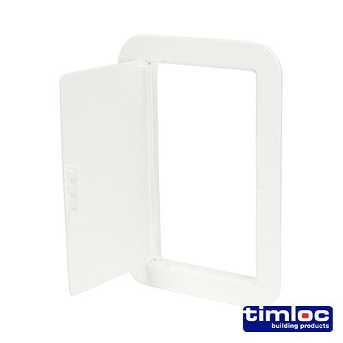 This is an image of Timco - Timloc Access Panel - Plastic - Hinged - White - AP150 155 x 235mm (1 Each Bag) LOCAP150