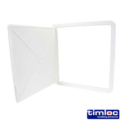 This is an image of Timco - Timloc Access Panel - Plastic - White - AP450 470 x 470mm (1 Each Bag) LOCAP450