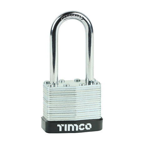 This is an image of Timco - Laminated Padlock Long Shackle 40mm (1 Each Blister Pack) LSP40L