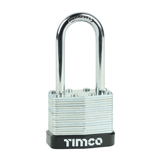 This is an image of Timco - Laminated Padlock Long Shackle 40mm (1 Each Blister Pack) LSP40L