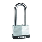 This is an image of Timco - Laminated Padlock Long Shackle 50mm (1 Each Blister Pack) LSP50L