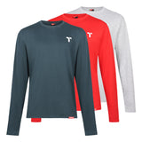 This is an image of Timco - Long Sleeve Trade T-Shirt Pack Medium (Grey/Red/Green) (3 Pieces Bag) LSTTMIXM