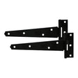 This is an image of Timco - Pair of Light Tee Hinges - Black 10" (1 Pairs Plain Bag) LTH10BB