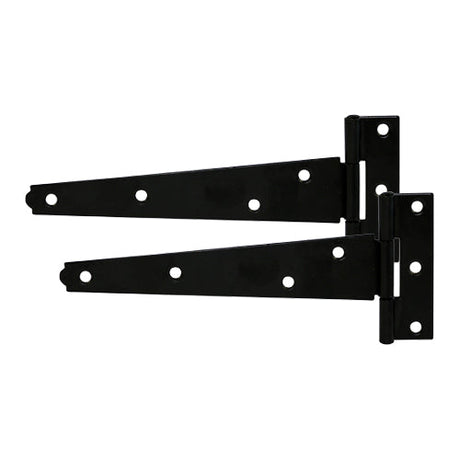 This is an image of Timco - Pair of Light Tee Hinges - Black 10" (1 Pairs TIMbag) LTH10B