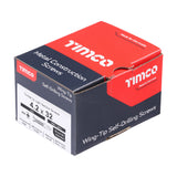 This is an image of Timco - Metal Construction Timber to Light Section Screws - Countersunk - Wing-Tip - Self-Drilling - Zinc 4.2 x 32mm - (200 PCS Box) LW32B