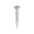 This is an image of Timco - Metal Construction Timber to Light Section Screws - Countersunk - Wing-Tip - Self-Drilling - Exterior - Silver Organic 4.8 x 38mm - (200 PCS Box) LW38S