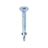 This is an image of Timco - Metal Construction Timber to Light Section Screws - Countersunk - Wing-Tip - Self-Drilling - Zinc 4.2 x 38mm - (200 PCS Box) LW4238B