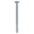 This is an image of Timco - Metal Construction Timber to Light Section Screws - Countersunk - Wing-Tip - Self-Drilling - Zinc 5.5 x 50mm - (150 PCS TIMbag) LW50BB