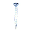 This is an image of Timco - Metal Construction Timber to Light Section Screws - Countersunk - Wing-Tip - Self-Drilling - Zinc 5.5 x 50mm - (200 PCS Box) LW50B