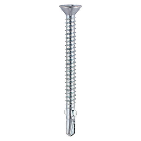 This is an image of Timco - Metal Construction Timber to Light Section Screws - Countersunk - Wing-Tip - Self-Drilling - Zinc 5.5 x 65mm - (120 PCS TIMbag) LW65BB