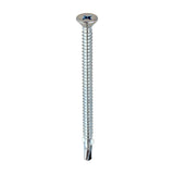 This is an image of Timco - Metal Construction Timber to Light Section Screws - Countersunk - Wing-Tip - Self-Drilling - Zinc 5.5 x 85mm - (100 PCS Box) LW85B