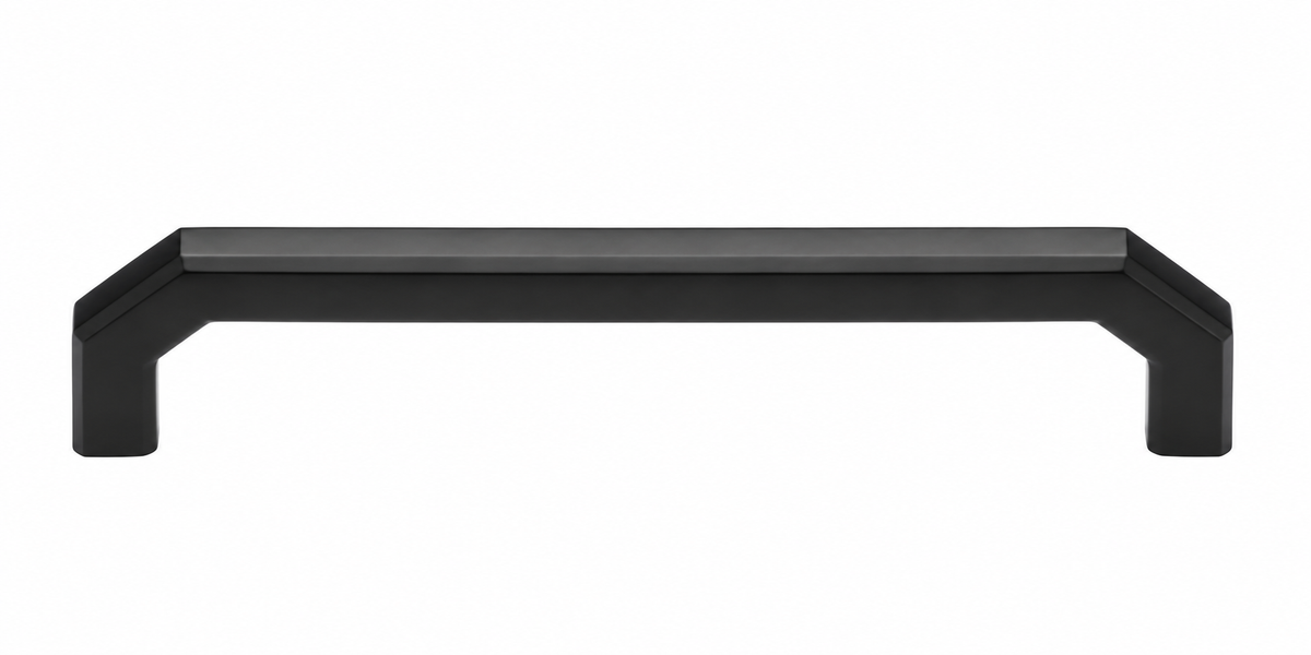 M.Marcus Cabinet Pull Angular Design 128mm CTC Matt Black Rustic Iron