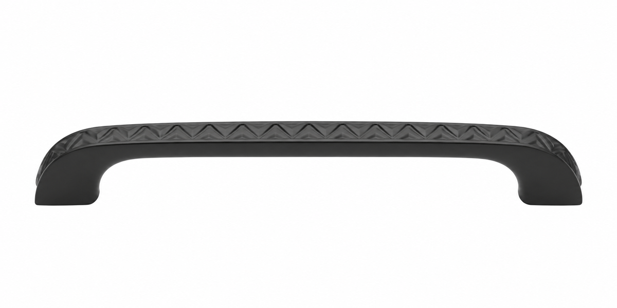 M.Marcus Cabinet Pull Aztec Design 160mm CTC Matt Black Rustic Iron