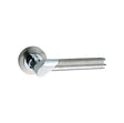 Quality image of Mediterranean Tunis Lever Door Handle on Round Rose - Satin Nickel/Polished Chrome | Sku. m125sncp | available from Trade Door Handles.