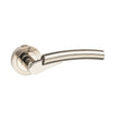 Quality image of Mediterranean Messina Lever Door Handle on Round Rose - Satin Nickel/Polished Nickel | Sku. m53snnp | available from Trade Door Handles.